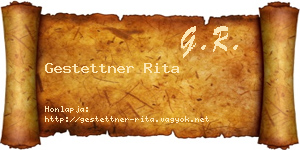 Gestettner Rita névjegykártya