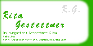 rita gestettner business card